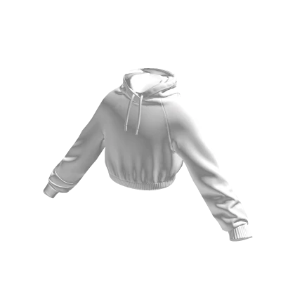 Cropped White Hoodie