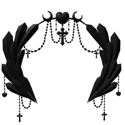 Celestial Black Angelic Cross Crown