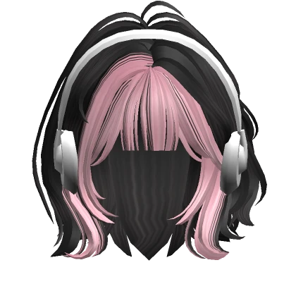 Two-Tone Grunge Bob w/ Headphones Pink & Black