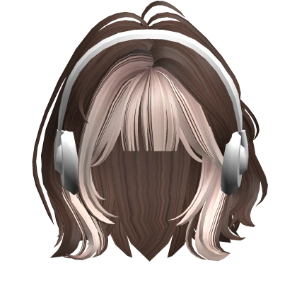 Two-Tone Grunge Bob w/ Headphones Brown & Blonde