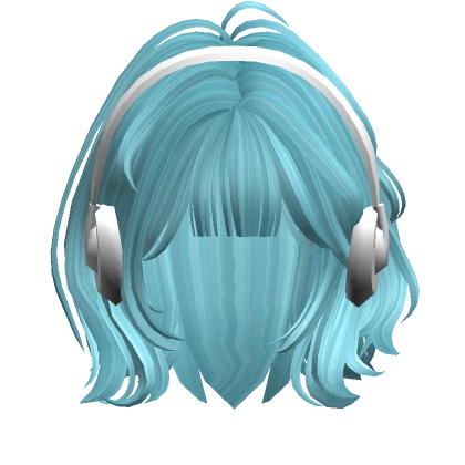 Layered Grunge Bob w/ Y2K Headphones(Blue)