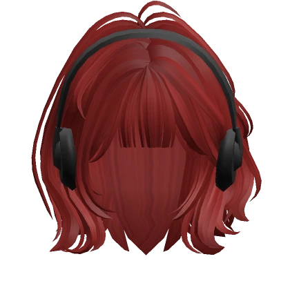 Layered Grunge Bob w/ Y2K Headphones(Red)