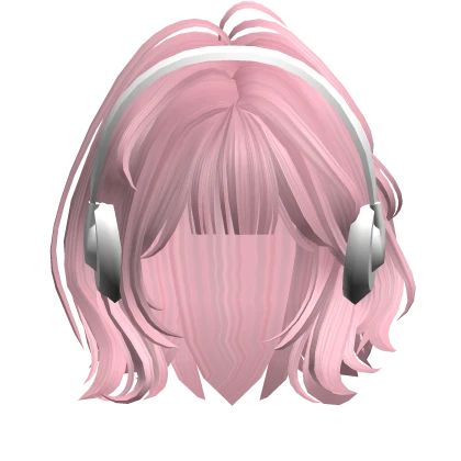 Layered Grunge Bob w/ Y2K Headphones(Pink)