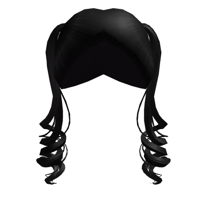 curly pigtails in black