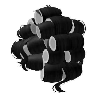 Huge Curlers  Hairstyle in Black (White)