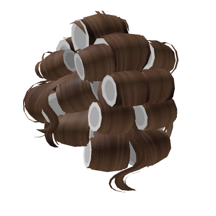 Huge Curlers  Hairstyle in Brown (White)