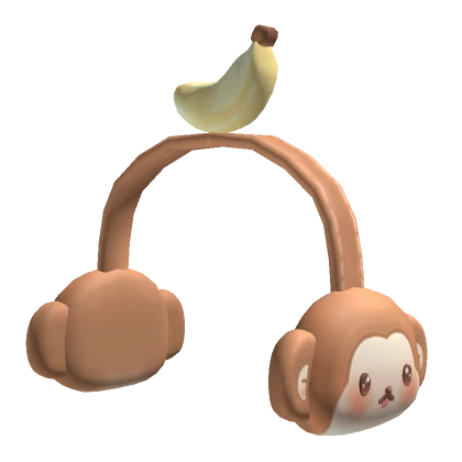 ♡🐒  Kawaii Cutesy Monkey Headphones With Banana