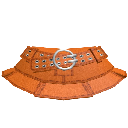 🎱Y2K Buckle Belted Corduroy Orange skirt