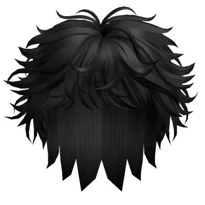 Messy Fluffy Anime Hairstyle (Black)