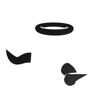 Black & White Glowing Angel Devil Horn