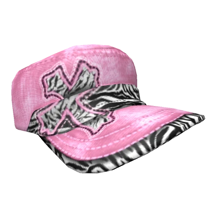 pink zebra scene cross cap