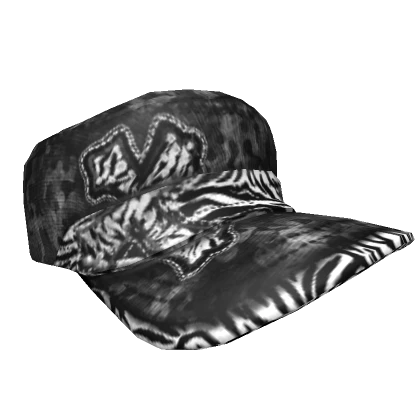 black camo zebra scene cross cap