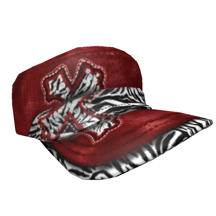 red zebra scene cross cap