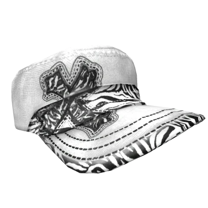 white zebra scene cross cap