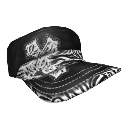 black and white zebra scene cross cap