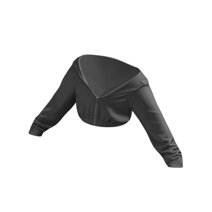 Cropped Half Zipped Light Grey Hoodie