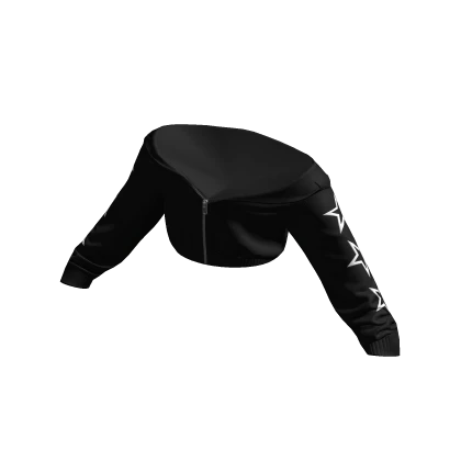 Cropped Half Zipped Stars Hoodie