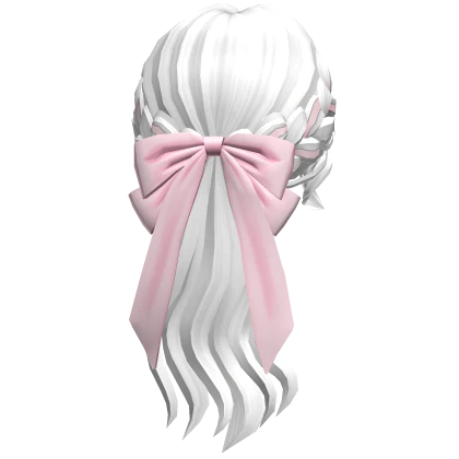 Low Braided Bow Ponytail (white)