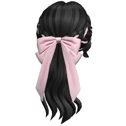 Low Braided Bow Ponytail (Black)