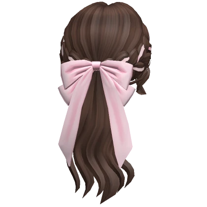 Low Braided Bow Ponytail (Brown)