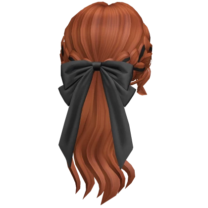 Low Braided Bow Ponytail (Ginger)