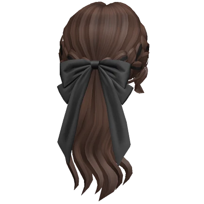 Low Braided Bow Ponytail (Brown)