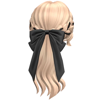 Low Braided Bow Ponytail (Blonde)