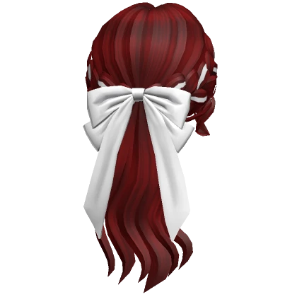 Low Braided Bow Ponytail (red)