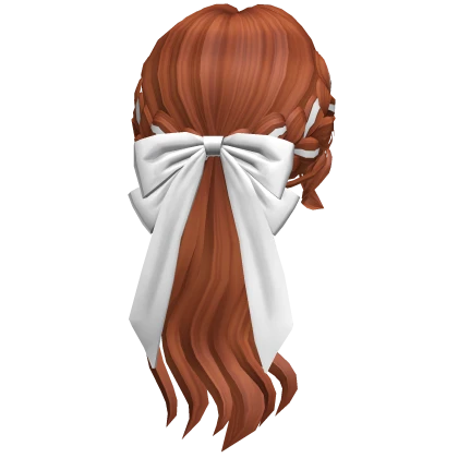 Low Braided Bow Ponytail (Ginger)