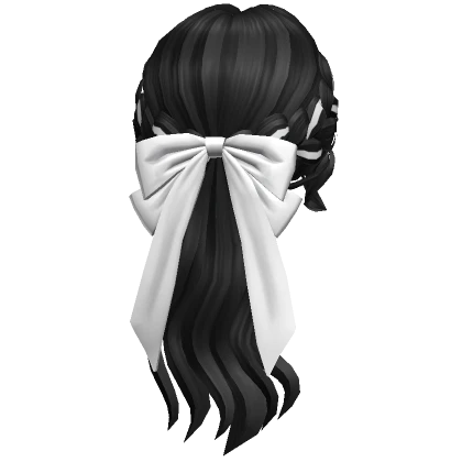 Low Braided Bow Ponytail (Black)