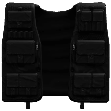 Y2K Cargo Vest Dark Black