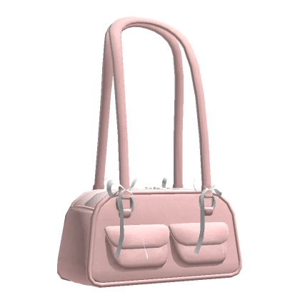 Pink Leather Shoulder Bag w/ Bows