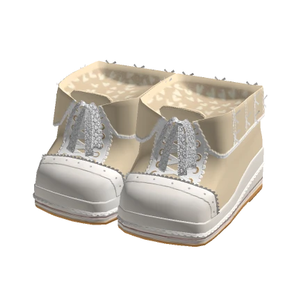 🍀Cute Lace Sneaker Shoes (Beige)