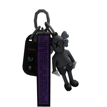 Black & Purple Paws Car Keychain