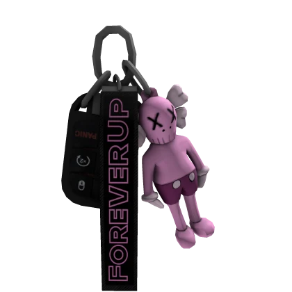 Black & Pink Paws Car Keychain