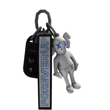 White & Blue Paws Car Keychain