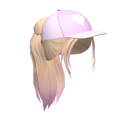 Blonde Ponytail with Pink Baseball Cap