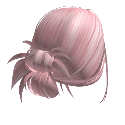 Cute pink low messy bun