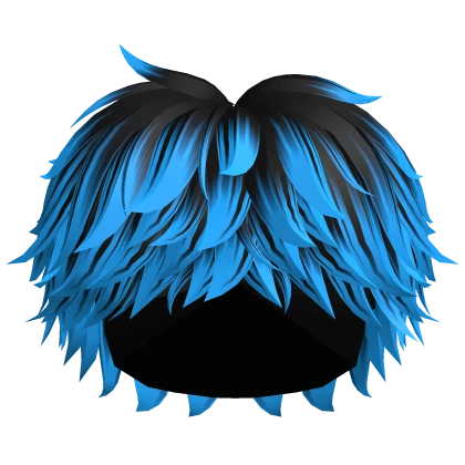Messy Anime Boy Hair (Black to Blue)