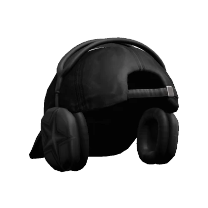 Grunge Backwards Cap and Headphones Black