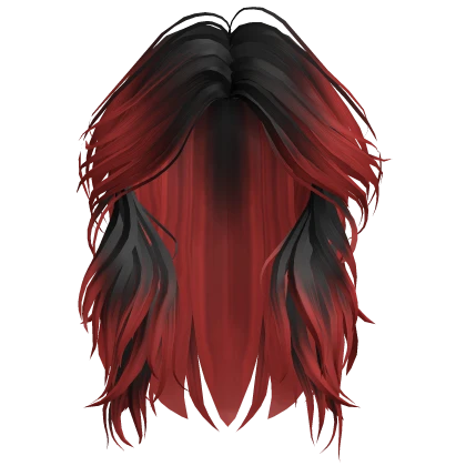 Wolf Cut Messy Hair (Black to Red)