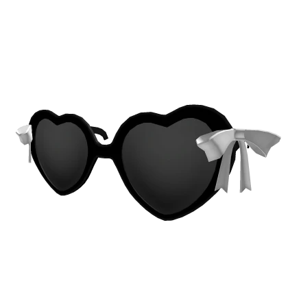 Black and White Cute Coquett Heart Sunglasses