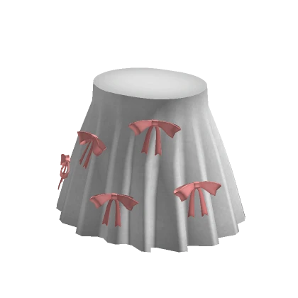 White and Pink Cute Bow Coquett Skirt