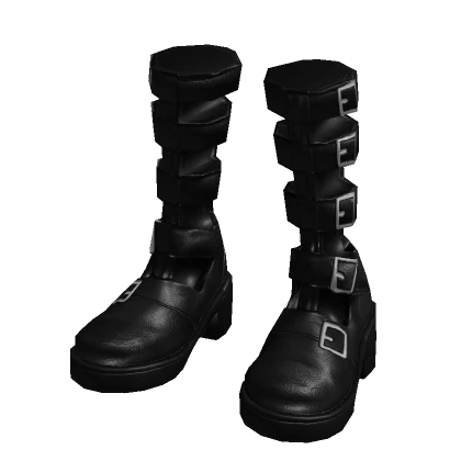 Black Leather Midnight Gothic Punk Boots