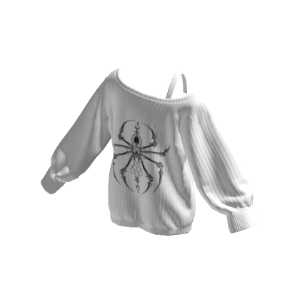 Y2K Spider Off Shoulder Oversized Sweater