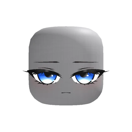 Animated Soft Stare Girl Face - Blue