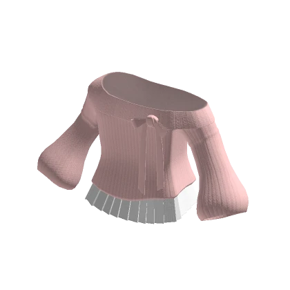 🍀Mini Skirt w Off Shoulder Sweater (Pink)