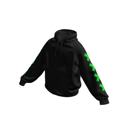 Black & Green Stitches Cozy Hoodie