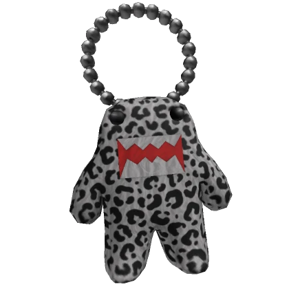 Black and White Cheetah Domo Keychain