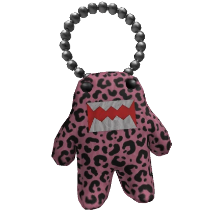 Pink Cheetah Domo Keychain